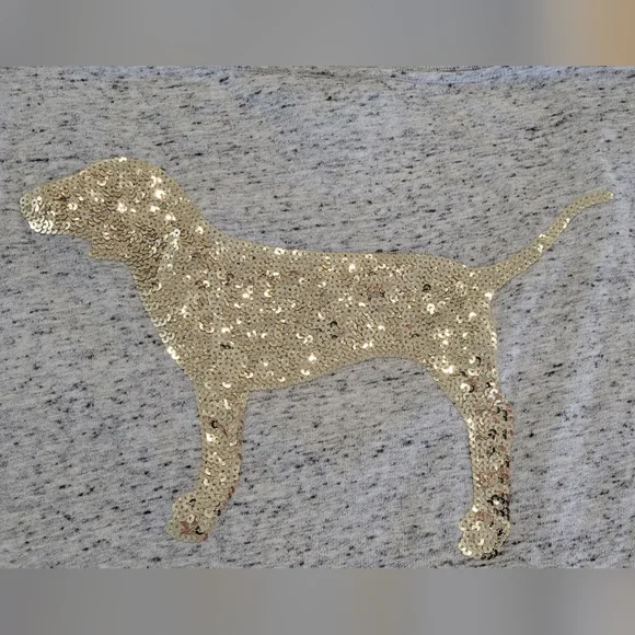 PINK Victoria's Secret Heather Gray V-Neck Tee - Picture 4 of 7